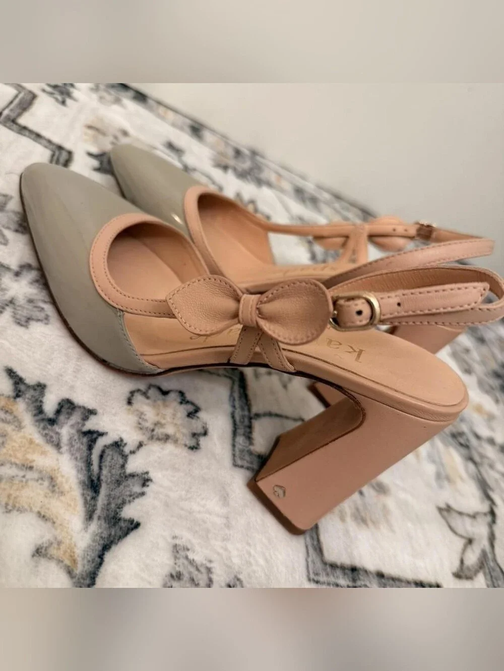 Kate Spade Two-Tone Pointed Toe Bow Heels